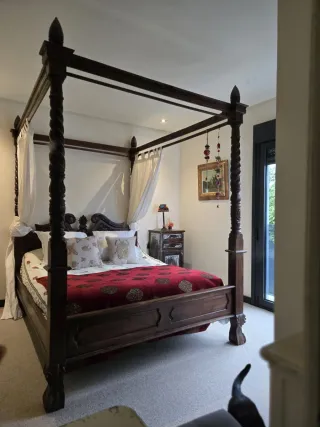 Cama Dosel Madera Oscura