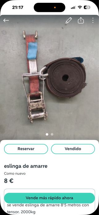 Cable de acero eslinga