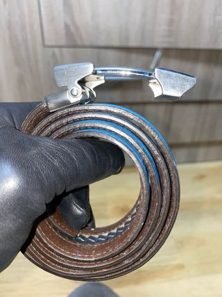 Cinturón Hermes Azul y Plateado