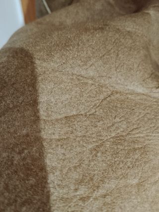 Abrigo piel auténtica largo beige/marrón