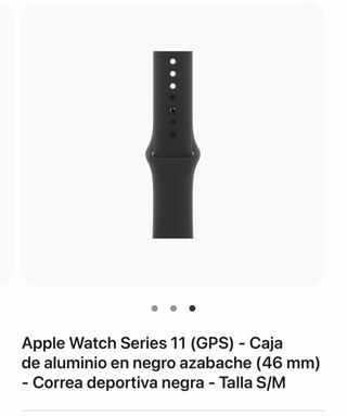 Apple Watch Series 11 Aluminio GPS 46mm Negro S/M