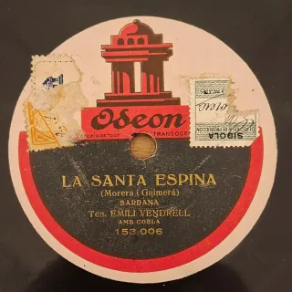 Disco pizarra 78rpm sardana Emili Vendrell