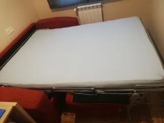 Sofá Cama Rojo Tela