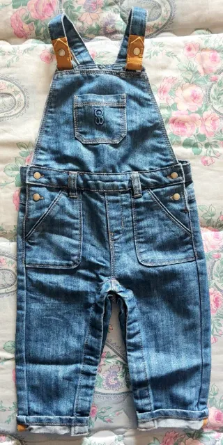 Salopette bimbo, in jeans, Obaïbi (12 Mesi/74Cm)