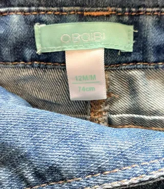 Salopette bimbo, in jeans, Obaïbi (12 Mesi/74Cm)