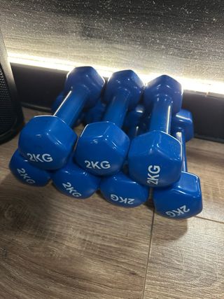 2 Mancuernas 2kg Azules