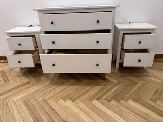 Cómoda y Mesitas de Noche Blancas