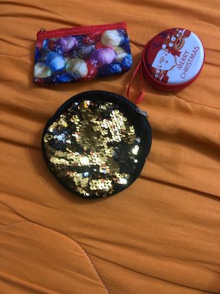 Portafogli sottomarca con paillettes oro