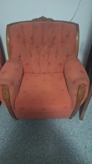 2 poltrone singole rosse