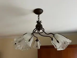 Lámparas de techo y mesa florales (2 uds)