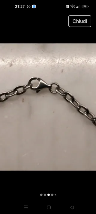 Braccialetto acciaio con ciondoli e inserti in oro