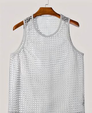 Camiseta de malla gris