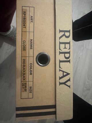 Botas altas de piel Replay negras