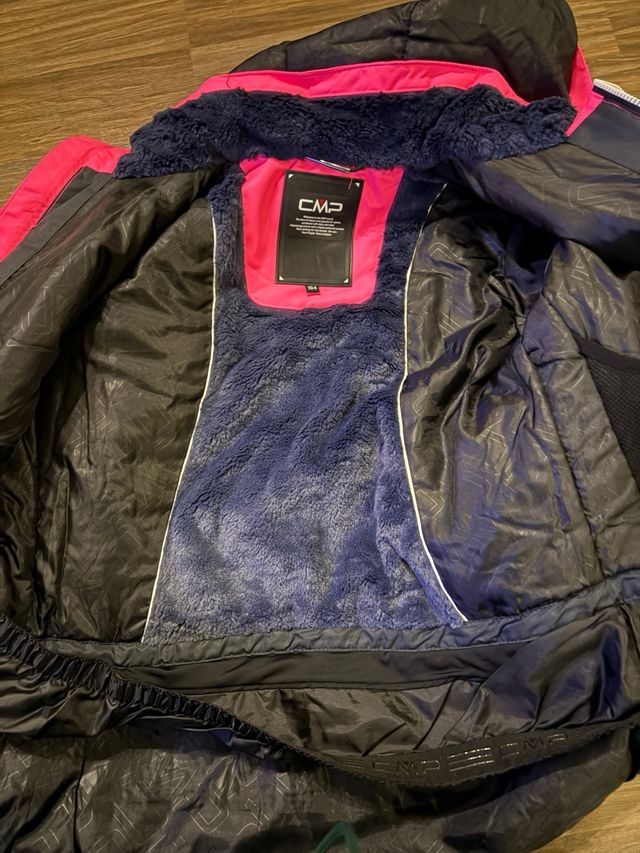 Chaqueta esquí niña CMP rosa y negra 164cm