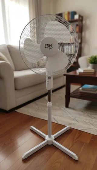 Ventilador de pie EDM blanco