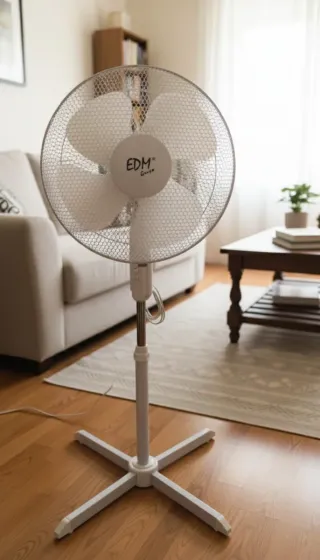 Ventilador de pie EDM blanco