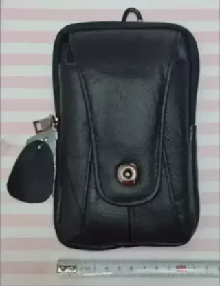 OFERTA. BOLSO PIEL MULTIUSOS MOVIL. RIÑONERA NEGRA