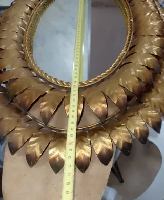 Espejo Ovalado Dorado Decorativo