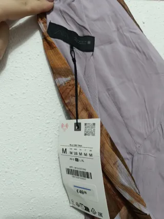 Vestido largo estampado floral Zara Talla M