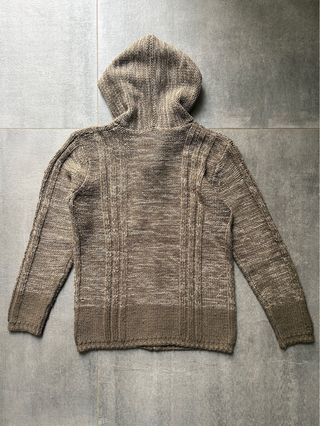 Felpa con cappuccio e zip marrone