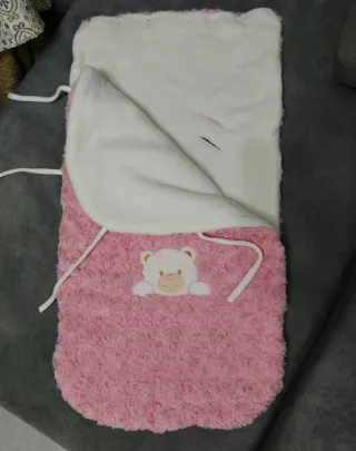 Saco invierno silla paseo bebé oso rosa