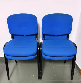 Juego de 4 Sillas de Oficina Azules