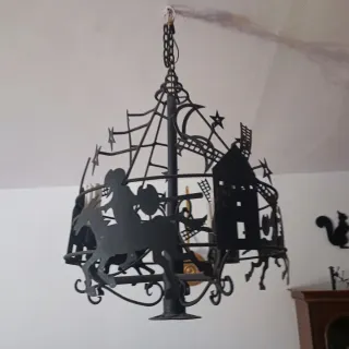 Lámpara hierro artesanal original