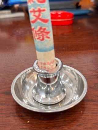 Apagador de moxa cromado + 10 puros