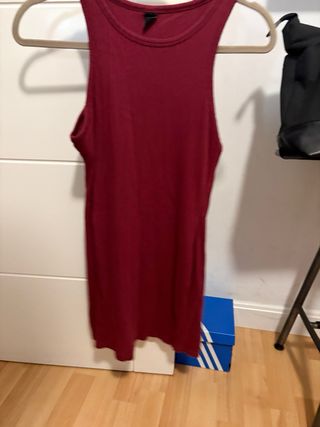 Vestidos marrón y burdeos canalé ajustado