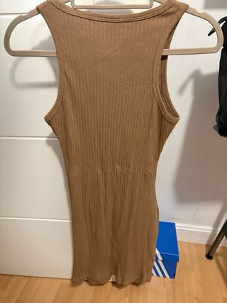 Vestidos marrón y burdeos canalé ajustado