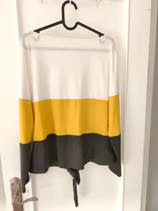 Camiseta manga larga tricolor talla M mujer