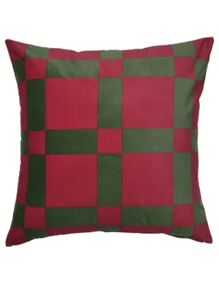 Funda Cojín Ikea 65x65cm Cuadros Rojo/Verde.