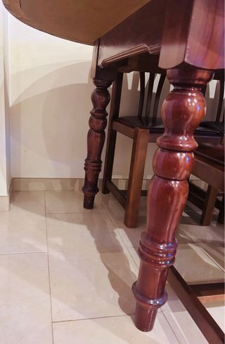 Mesa Comedor Madera Ovalada + Cristal 1,80 cm