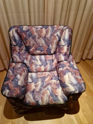 2 Sillones de tela multicolor