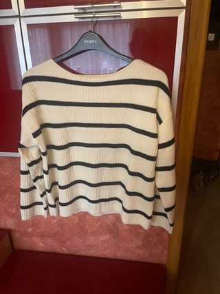 Jersey de mujer Evans rayas beige y negro