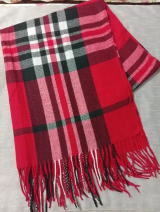 Sciarpa grande in lana a quadri