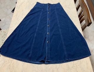 Gonna media di jeans con bottoni per donna Only