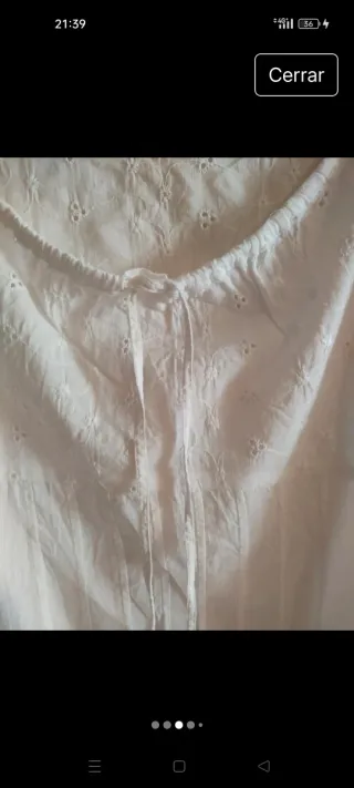 Blusa boho Promod blanca talla M