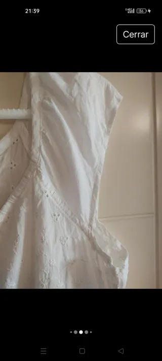 Blusa boho Promod blanca talla M