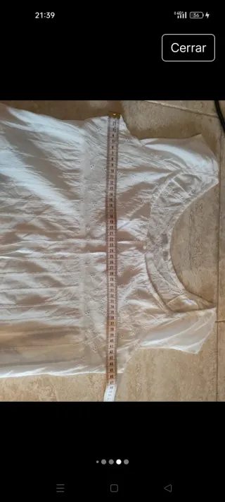 Blusa boho Promod blanca talla M