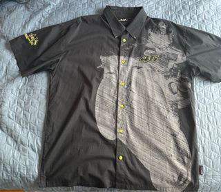 Camisa Valentino Rossi 46 Negra Gris