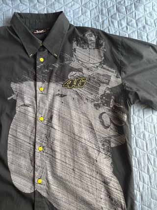 Camisa Valentino Rossi 46 Negra Gris
