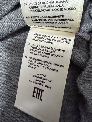 Jersey Gant Gris Talla L