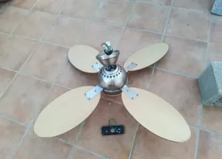 Ventilador de techo madera y metal