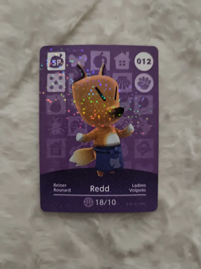 Carte Amiibo Animal Crossing 012 Rounard / Redd Holo [EUR] Série 1 Near Mint