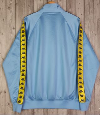 Giacca Kappa Vintage Celeste Banda Gialla M