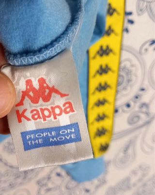 Giacca Kappa Vintage Celeste Banda Gialla M