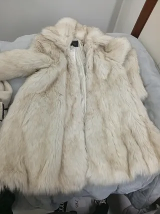 Abrigo Zara Talla M Beige Zorro Nuevo