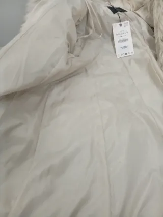 Abrigo Zara Talla M Beige Zorro Nuevo