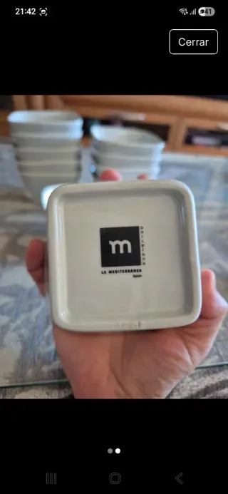 Juego de 12 cuencos cuadrados de porcelana